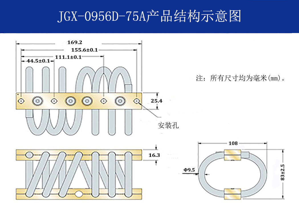 JGX-0956D-75A多應(yīng)用鋼絲繩減震器結(jié)構(gòu)